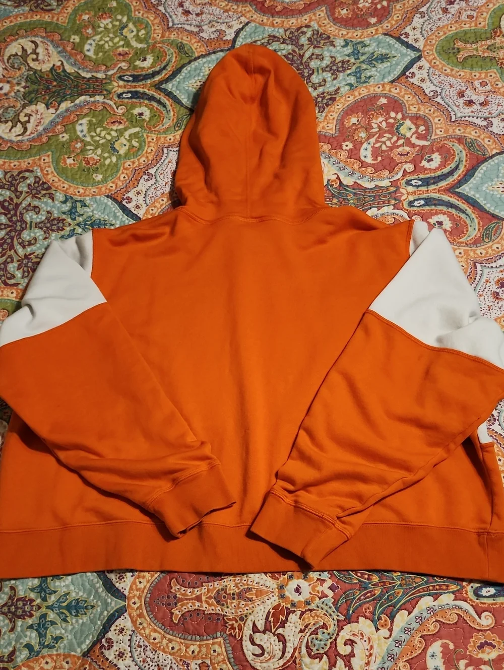 Nike Orange & White Cropped Hoodie | Size XXL